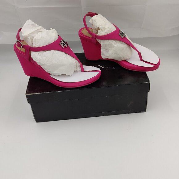 Ralph Lauren Jeannie Wedge, Pink, Women's Size 6.5 - Picture 1 of 9